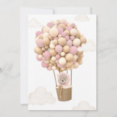 Heißluftballon Teddy Bear Baby Dusche Einladung (Rückseite)