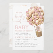 Heißluftballon Teddy Bear Baby Dusche Einladung (Vorne/Hinten)