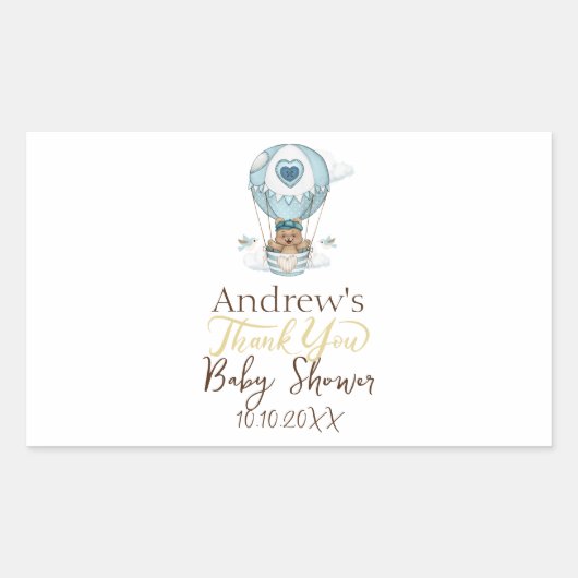 Heißluftballon Teddy Bear Cloud Bird Rechteckiger Aufkleber (Vorderseite)