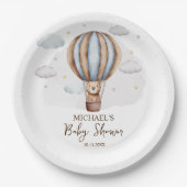 Heißluftballon Teddy Bear Clouds Babydusche Pappteller (Vorderseite)