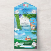 Heißluftballon Tier Pilot Flugzeug Jungs Partys All In One Einladung (Innen Boden)