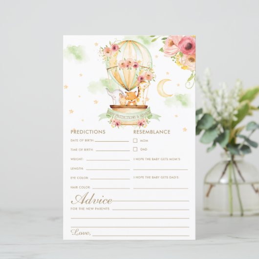 Heißluftballon Tiere Kindervorhersagen & Ratschläg (Stehend Vorderseite)