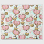 Heißluftballon Tiere Valentinstag Geschenkpapier (Flach)