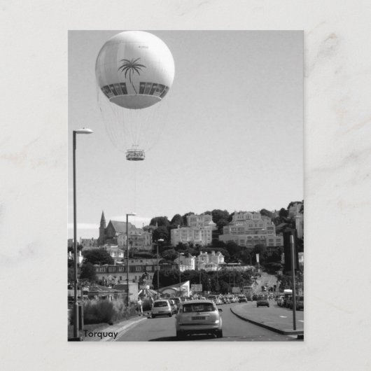 Heißluftballon , Torquay Postkarte (Vorderseite)