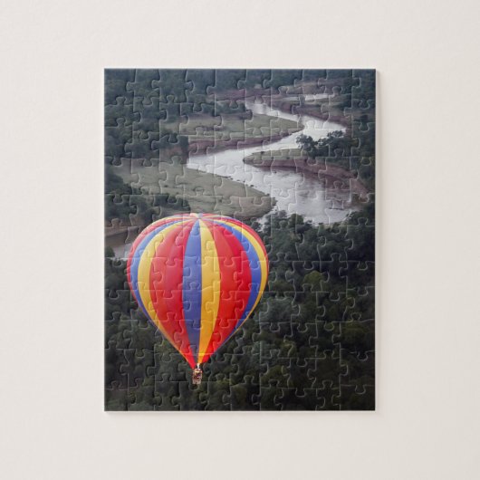Heißluftballon über dem Mara River Puzzle (Vertikal)