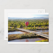 Heißluftballon über dem Rio Grande Postkarte (Vorne/Hinten)