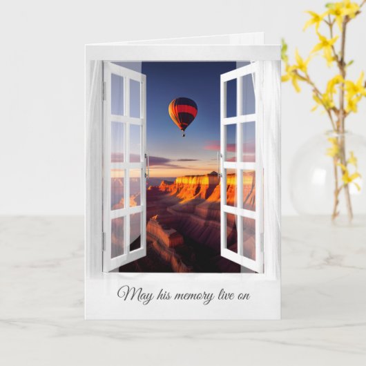 Heißluftballon über Grand Canyon in Window Karte (Gelbe Blume)