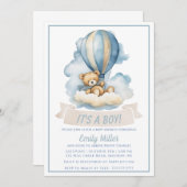 Heißluftballon und Bear Baby Dusche Einladung (Vorne/Hinten)