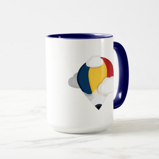 Heißluftballon und Bleistift-Tasse Tasse (VorderseiteRechts)