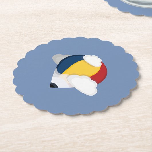 Heißluftballon und Bleistiftpapier Untersetzer (angewinkelt)