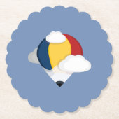 Heißluftballon und Bleistiftpapier Untersetzer (Vorderseite)