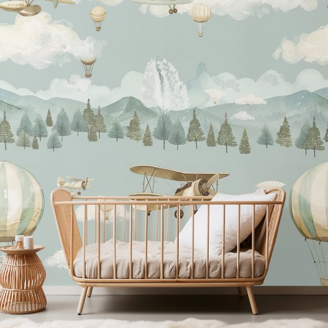 Heißluftballon und Flugzeug-Abenteuer Tapete (Von Creator hochgeladen)