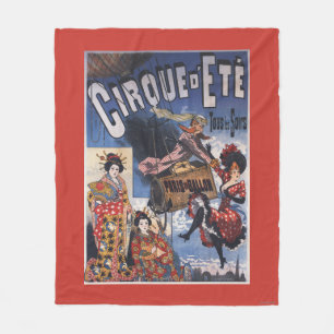 Heißluftballon und japanische Damen Poster Fleecedecke