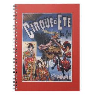 Heißluftballon und japanisches Damen-Plakat Notizblock