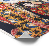 Heißluftballon und japanisches Ladys Poster (Ecke)