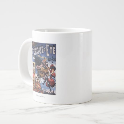Heißluftballon und japanisches Ladys Poster Jumbo-Tasse (Vorderseite Links)