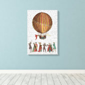 Heißluftballon und Menschen Leinwanddruck (Insitu (Holzboden))