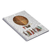 Heißluftballon und Menschen Notizblock (Rechte Seite)