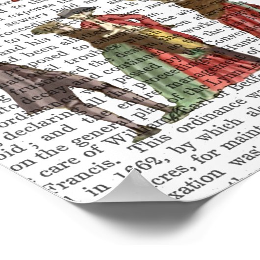 Heißluftballon und Menschen Poster (Ecke)