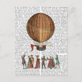 Heißluftballon und Menschen Postkarte (Vorderseite)