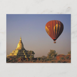 Heißluftballon und Shwesandaw Temple, Bagan Postkarte