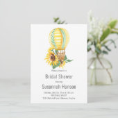 Heißluftballon und Sonnenblumen Brautparty Karte (Stehend Vorderseite)