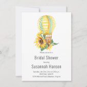 Heißluftballon und Sonnenblumen Brautparty Karte (Vorderseite)