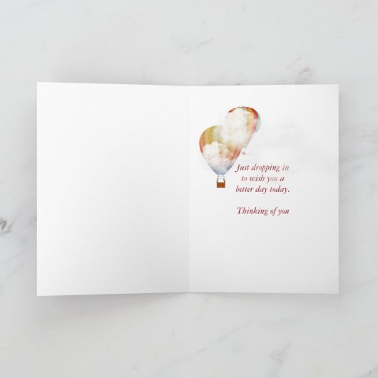 Heißluftballon und -tulpen für das Denken an Sie Karte (Innenseite)