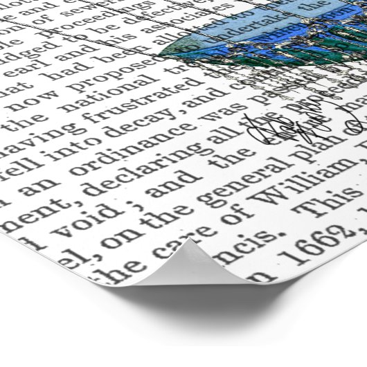 Heißluftballon und Vögel Poster (Ecke)