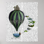 Heißluftballon und Vögel Poster (Vorne)