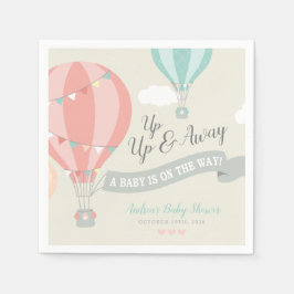 Heißluftballon Up & Away Babydusche Serviette