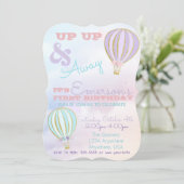 Heißluftballon, Up & away Geburtstag Einladung (Stehend Vorderseite)