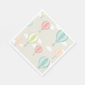 Heißluftballon Up & Away Pastellpapier Napkins Serviette (Ecke)