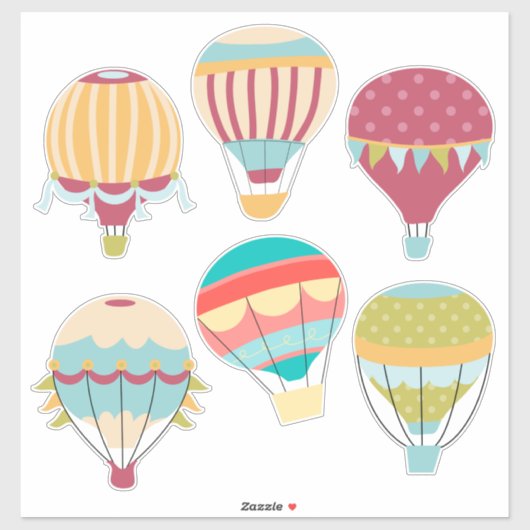Heißluftballon Varieté Contour Aufkleber (Blatt)