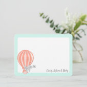 Heißluftballon Vielen Dank Dankeskarte (Stehend Vorderseite)