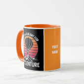 Heißluftballon Vintag Retro Sunset Adventure Tasse (Vorderseite Links)