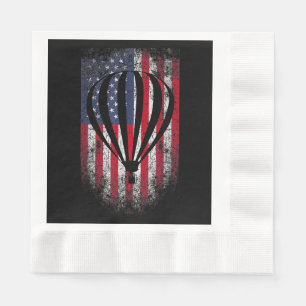 Heißluftballon Vintag USA Flag Serviette