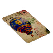 Heißluftballon Vintage französische Postkarte Magnet (Rechte Seite)