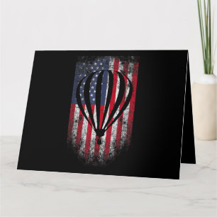 Heißluftballon Vintage USA-Flagge Karte