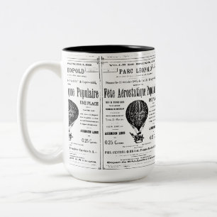 Heißluftballon vintage zweifarbige tasse