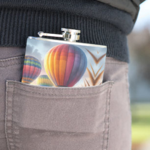 Heißluftballon Vinyl Wrapped Flask Flachmann