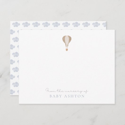 Heißluftballon , vom Kinderzimmer, vielen Dank Einladung (Vorne/Hinten)