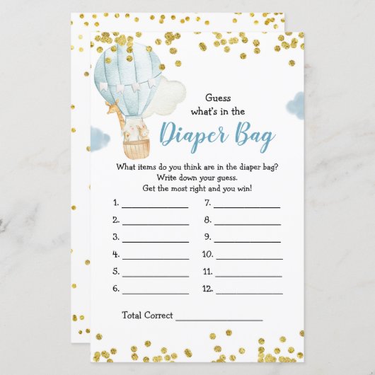 Heißluftballon: Was ist in der Windeltasche? (Vorne/Hinten)