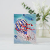 Heißluftballon Wasserfarbe Postkarte (Stehend Vorderseite)