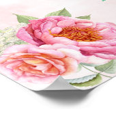 Heißluftballon Wasserfarbe Rosa Minzpfirsichpfirsi Poster (Ecke)