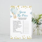 Heißluftballon Wasserfarbe Schätzung Preis Spiel (Stehend Vorderseite)