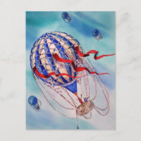 Heißluftballon-Wasserfarbe-Schweben
