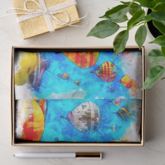 Heißluftballon Wasserfarbe Seidenpapier (Geschenk)
