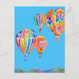 Heißluftballon Wasserfarben Anstrich Postkarte