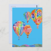 Heißluftballon Wasserfarben Anstrich Postkarte (Vorne/Hinten)